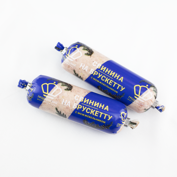 Свинина на брускетту с можжевельником