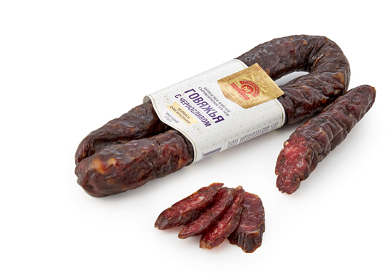 Beef sausage with prunes